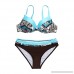 AMOFINY Women's Fashion Swimwear Padded Push-up Bra Bikini Set Swimsuit Bathing Suit Beachwear Blue B07NYZKRVR